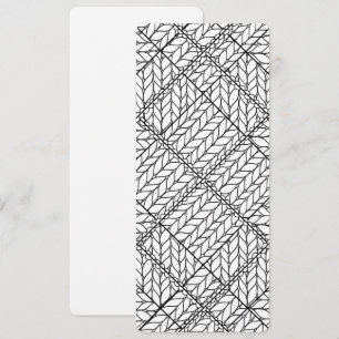 WHITE ARGYLE KNIT 4x9.25 Flat Card / Vertical