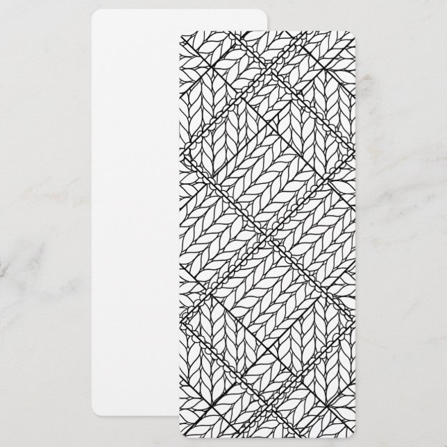 WHITE ARGYLE KNIT 4x9.25 Flat Card / Vertical (Front/Back)