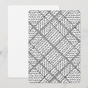 WHITE ARGYLE KNIT 5x7 Flat Card / Vertical
