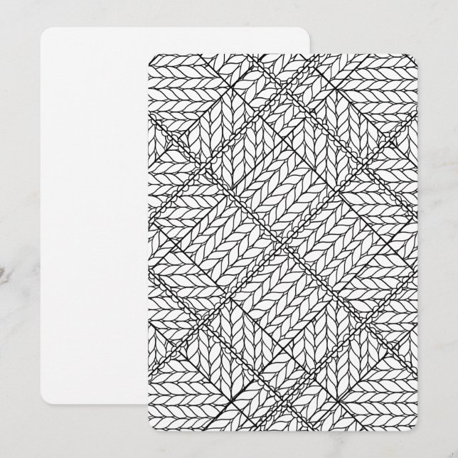 WHITE ARGYLE KNIT 5x7 Flat Card / Vertical (Front/Back)