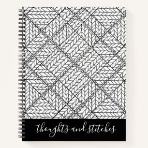 WHITE ARGYLE KNIT 8.5x11 Notebook + Text II