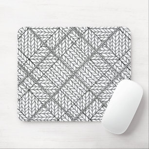 WHITE ARGYLE KNIT Mouse Pad
