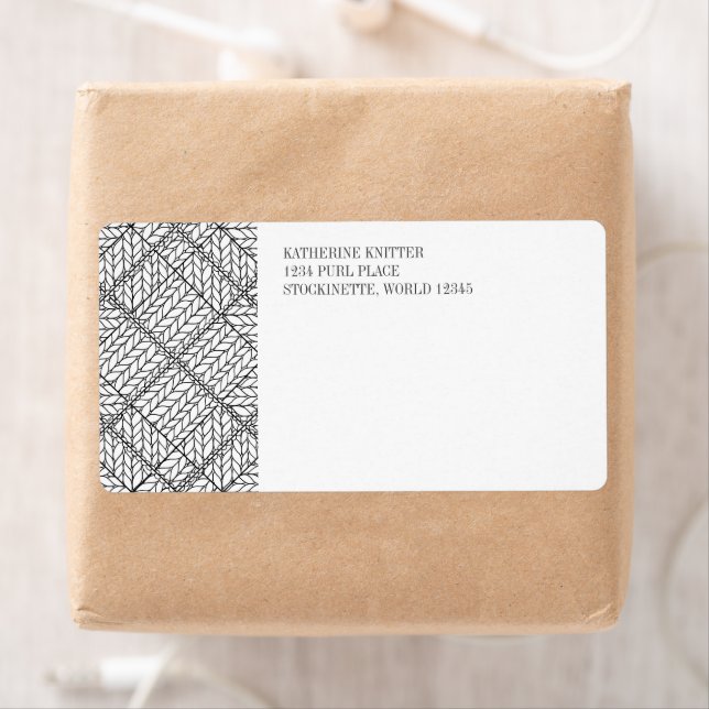WHITE ARGYLE KNIT Shipping Address Labels (Insitu)
