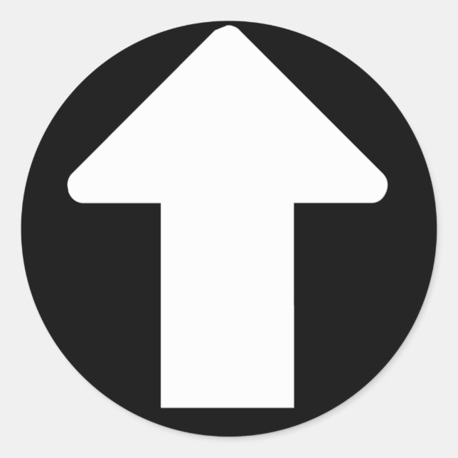 White Arrow Classic Round Sticker (Front)