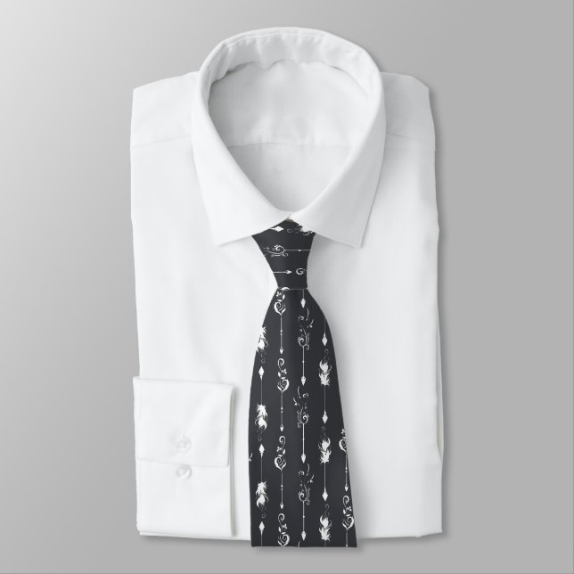 White Arrows Tie (Tied)
