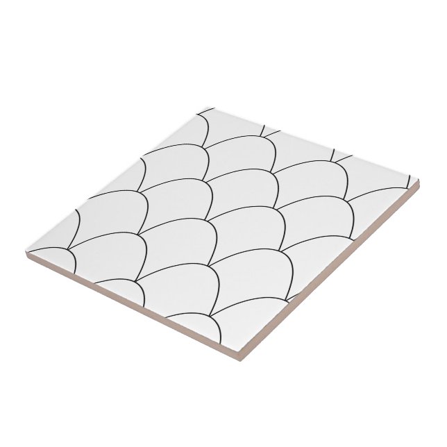 White Art Deco Design Tile (Side)