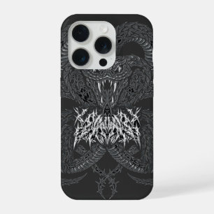 White Art Deco Serpent   Ornamental Cobra Graphic iPhone 15 Pro Case