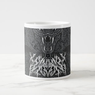White Art Deco Serpent   Ornamental Cobra Graphic Large Coffee Mug