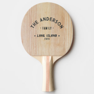 White Ash Wood Vintage Seaside Family Name Ping Pong Paddle