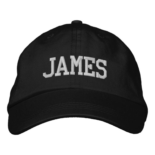 White Athletic Block Monogram Custom Name Embroidered Hat (Front)