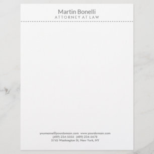 White Attorney at Law Excellent Traditional Simple Letterhead