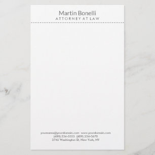 White Attorney at Law Excellent Traditional Simple Stationery