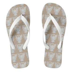 White Awareness Ribbon Angel Custom Flip Flops