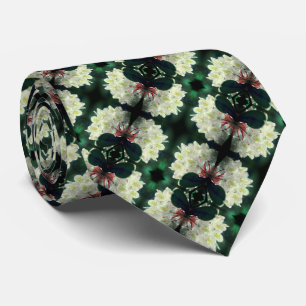 White Azalea Flower Abstract Pattern    Tie