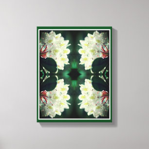 White Azalea Flower With Raindrops Abstract Canvas Print