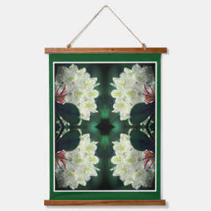 White Azalea Flower With Raindrops Abstract Hanging Tapestry