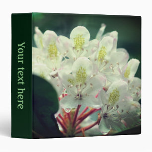 White Azalea Flower With Raindrops Personalized Binder
