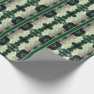 White Azalea Flower With Raindrops Personalized Wrapping Paper