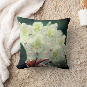 White Azalea Flower With Raindrops Throw Pillow