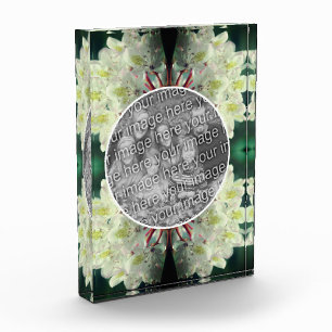 White Azalea Flowers Add Your Photo Block