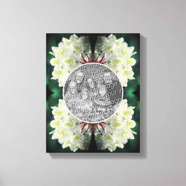 White Azalea Flowers Frame Create Your Own Photo Canvas Print (Front)
