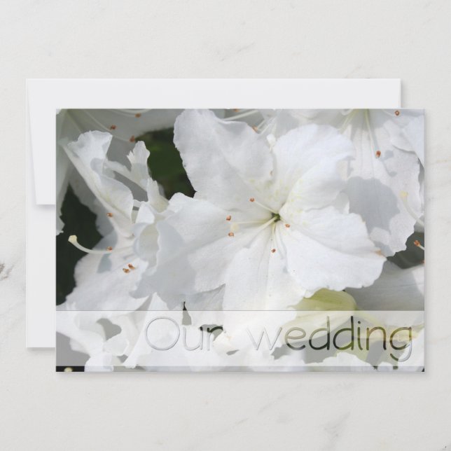 White Azalea Wedding Save the Date  Personalize it Invitation (Front)