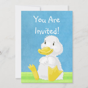 White Baby Duckling Invitation