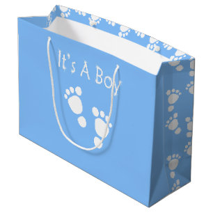 White baby foot - It's a boy baby-shower gift bag