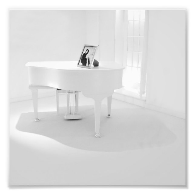 White Baby Grand Piano Photo Print (Front)