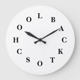 White Back To School Large Wall Clock by Janz
