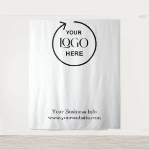 White Backdrop – Custom Business Logo Design Tapestry