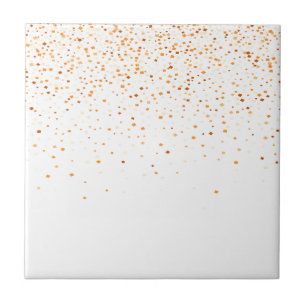 White backdrop with golden confetti tile