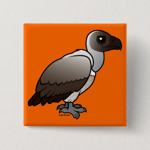 White-backed Vulture 2 Inch Square Button