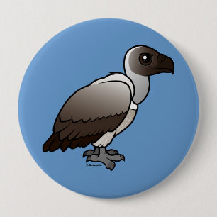 White-backed Vulture 4 Inch Round Button