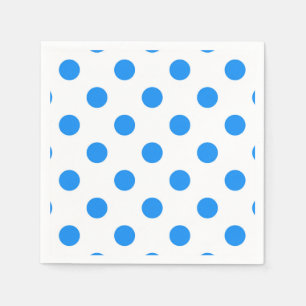White Background Blue Polka Dots Napkin