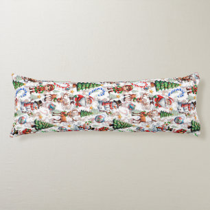 White Background Christmas Decorative Pattern Body Pillow