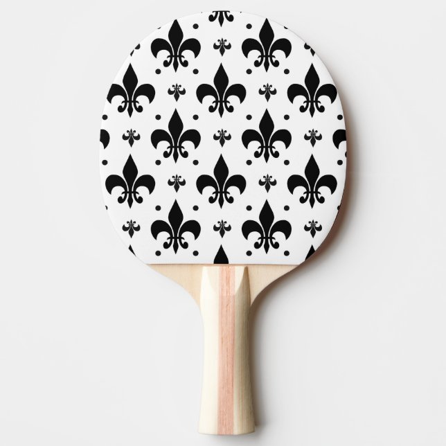 White Background Fleur-de-lis Pattern Design  Ping Pong Paddle (Front)
