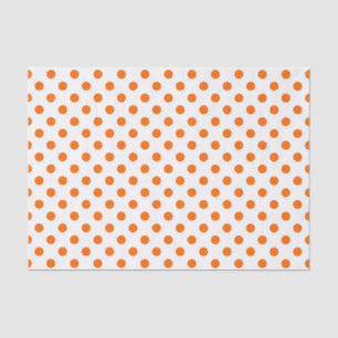 White Background Orange Polka Dots Tissue Paper