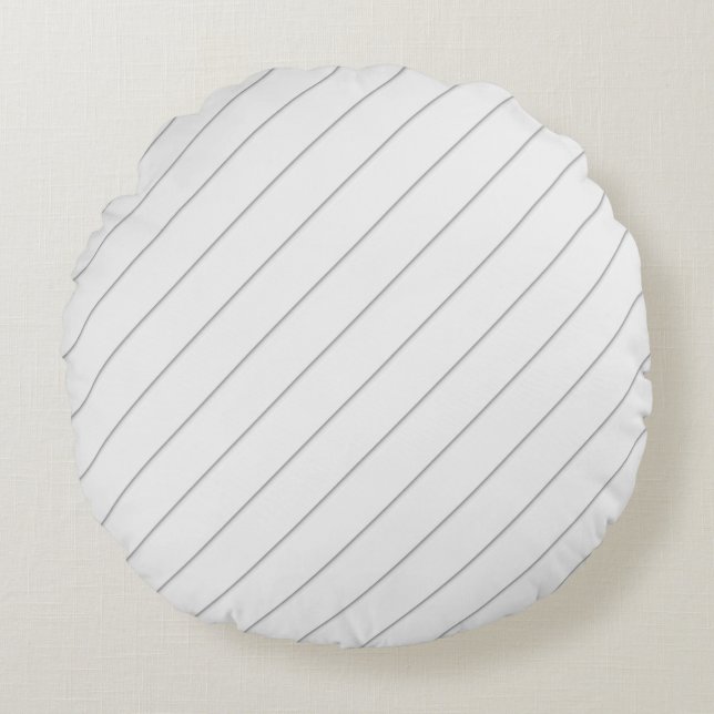 White background striped pattern round pillow (Front)