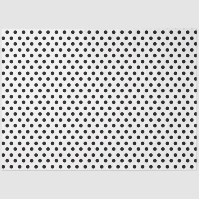 White Background with Black Polka Dots Tissue Paper (Front)