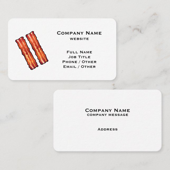 White Bacon Business Card (Front/Back)