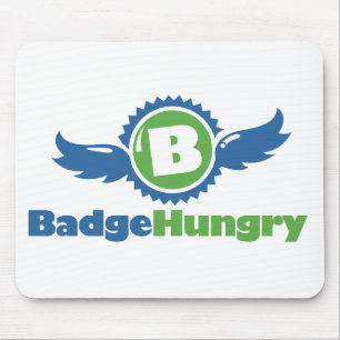 White BadgeHungry Mousepad