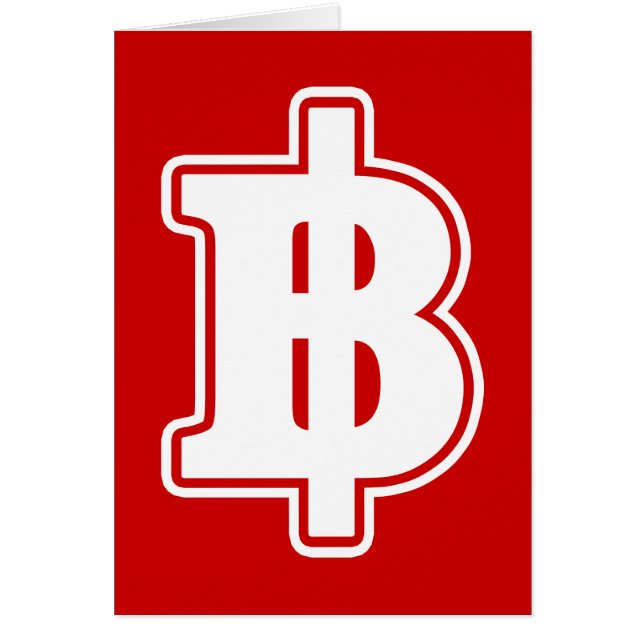 WHITE BAHT SIGN ฿ Thai Money Currency ฿ (Front)