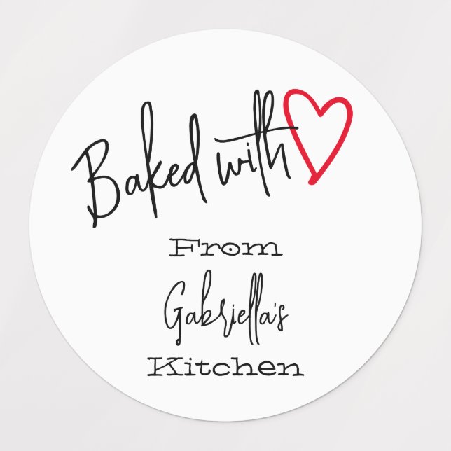 White Baked with Love Baking From The Kitchen Of (Design 1)