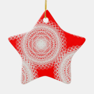 white ball in red abstract art ceramic ornament