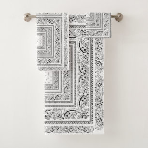 White Bandanarama Bath Towel Set