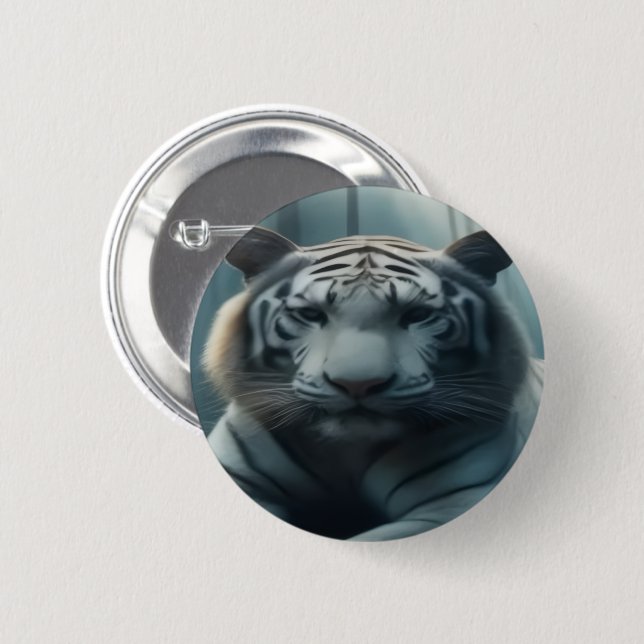 White Bangle Tiger Button (Front & Back)