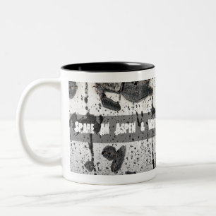 White Bark Quaking Aspen Tree Close-Up Texture Two-Tone Coffee Mug
