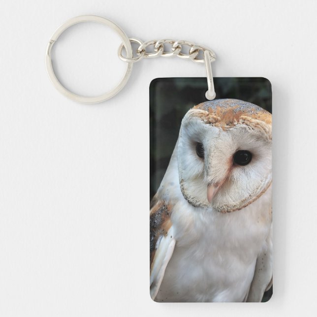 White Barn Owl Keychain (Front)