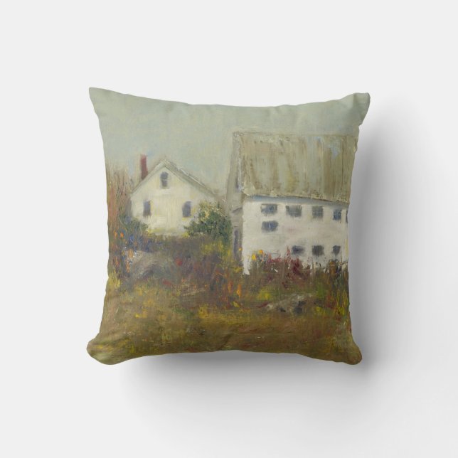 White Barn Throw Pillow (Front)